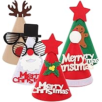 Amazon | BRIGHTFUFU 5個 サンタ帽子 christmas xmas 装飾的な
