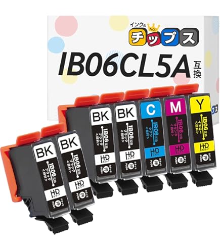Amazon.co.jp: IB06CL5A KA×2/CA/MA/YA 5本セット【全色顔料インク