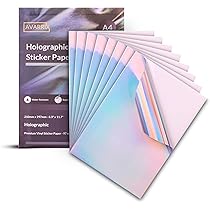 Avarrix Glossy Sticker Paper 50 Sheets - A4 Laser Printer Only Self-Adhesive 80gsm