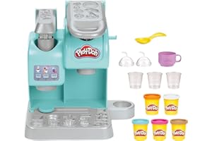Play-Doh Kitchen Creations Colorful Cafe Playset with 5 Modeling Compound Colors, Play Food Coffee Toy for Kids 3 Years and Up, Non-Toxic