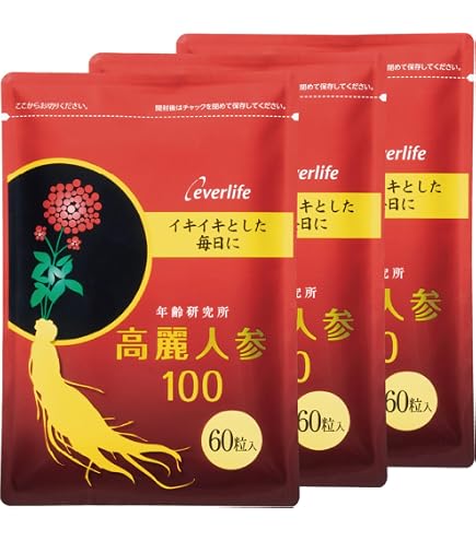 Amazon | エバーライフ 高麗人参 100 ソフトカプセル 60粒(約1ヶ月分