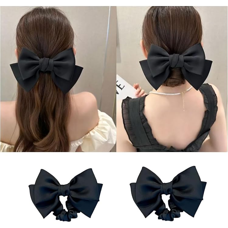 Amazon | Daily favo シュシュ リボン 2個セット 大きめ ヘアアクセ