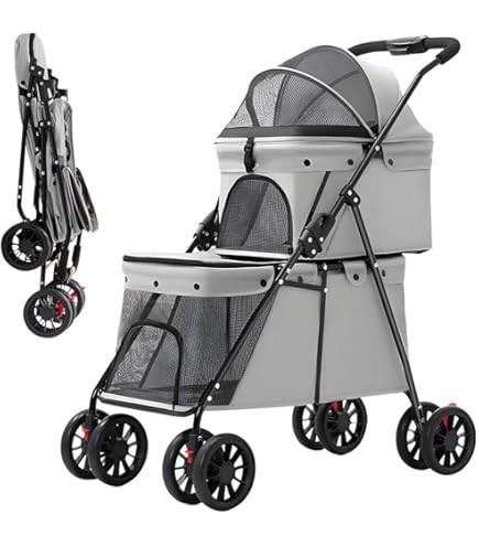 Amazon.co.jp: 【Acnivko】2 段式ペットカート 多頭飼い対応 耐荷重