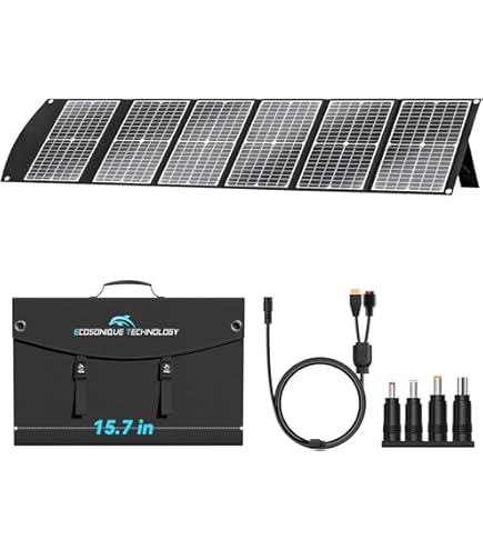 ITEHIL Solarpanel, 100 W, 18 V, monokristallines tragbares Solarpanel, hocheffizientes wasserdichtes Solarpanel-Ladegerät mit USB/DC-Ausgängen für Kraftstationen, Outdoor-Camping