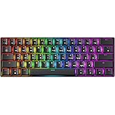 GK61 Mechanical Gaming Keyboard - 61 Keys Multi Color RGB Illuminated LED Backlit Wired Programmable for PC/Mac Gamer Tactile