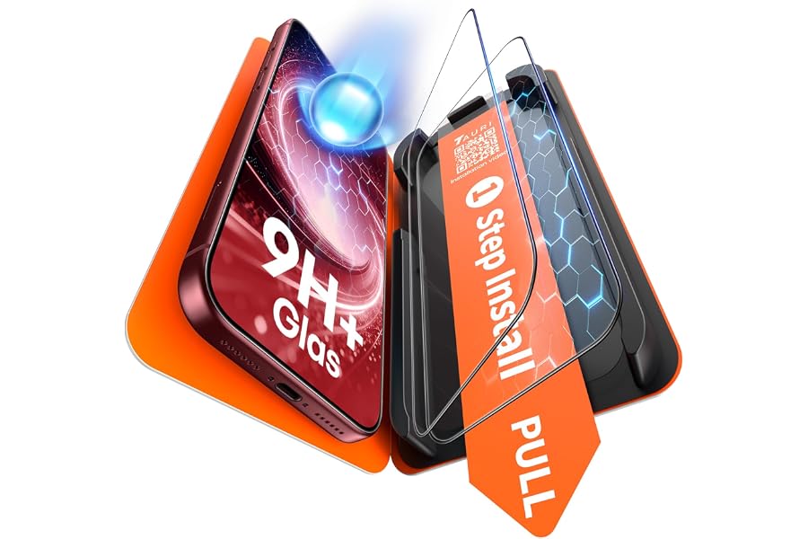 TAURI 2 Pack for iPhone 18 Pro Max Screen Protector 6.9-Inch | with 1-Step-Installation Tool, 9H Hardness Tempered Glass, Ful