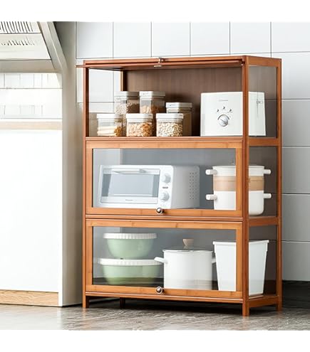 Amazon｜ADOSSY キッチンラック 食器棚 キッチン収納棚 食器 収納棚