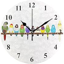 Amazon.co.jp: Chovvy 掛け時計 壁掛け時計 鸚哥 インコ 鳥 鳥柄