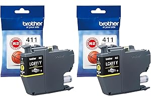 【ブラザー純正】 ブラザー工業(Brother Industries) インクカートリッジイエロー LC411Y 対応型番:DCP-J926N、MFC-J904N、MFC-J739DN、MFC-J939DN他 小 (× 2)