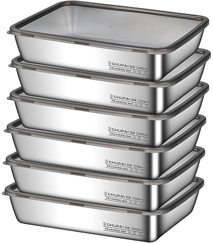 Amazon｜保存容器 ステンレス 5個セット 蓋付き 密封 作り置き 弁当