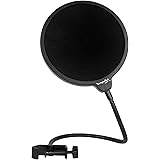 Dragonpad USA 6" Microphone Studio Pop Filter with Clamp - Black