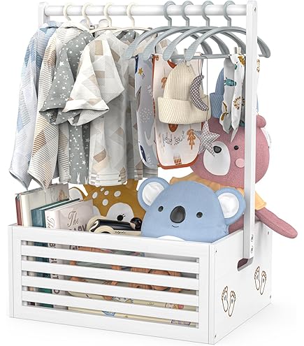 Amazon.co.jp: Giawkca ハンガーラック 棚付き 木製 ペット服収納