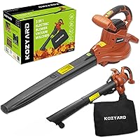 KOZYARD 3-in-1 Electric Leaf Blower Vacuum Mulcher 3000W Hand-Held Leaf Vac Garden Gauge Variable Speed, 45L Bag, Portable Mu