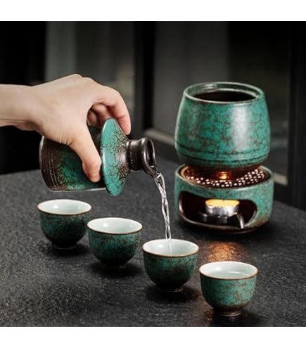 Amazon.co.jp: 薩摩焼 千代香 黒ジョカ 黒千代香 沈寿官 酒器セット