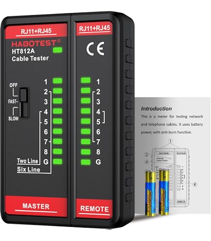 Henkion OTDR Glasfasertester 1550nm 26/24dB – Mit OPM, VFL, RJ45-TDR & Netzwerkfunktionen, 80km Reichweite