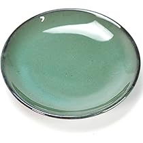 人工盆栽 緑色 陶器製鉢 Amazon.co.jp: 盆栽妙 丸受け皿 4号 翠 緑 グリーン 幅12cm×高さ1.5cm