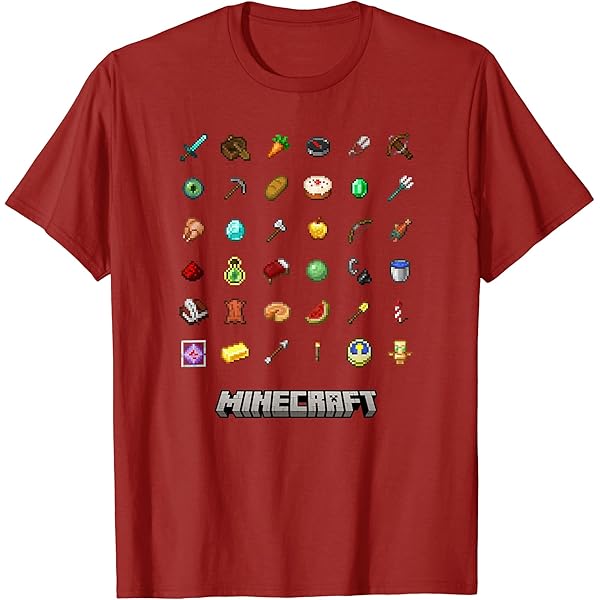 Amazon | Minecraft Items Textbook Tシャツ | Tシャツ・カットソー 通販