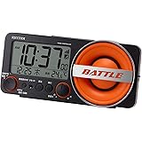 リズム(RHYTHM) 目覚まし時計 電波時計 大音量 1,000パターン 電子音 アラーム バックライト付き デジタル 「 フィットウェーブバトル230 」 8RZ230SR02 ブラック :8.5×18.4×5.8cm
