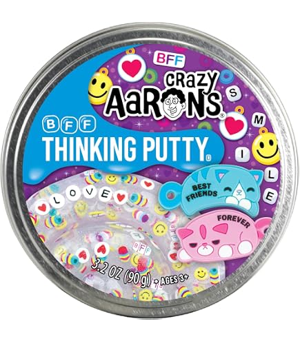 Crazy Aaron's Thinking Putty – Hide Inside Flower Finds 90g – Mastic Transparent à Pièces Cachées – Non Toxique, Ne Sèche Jamais – Idéal Pour Chercher, étirer, Rebondir