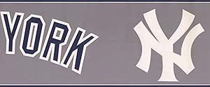 Amazon ニューヨークヤンキースmlb野球チームファンスポーツ壁紙ボーダーモダンなデザインロール15 X 6 トリムボーダー