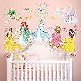DECOWALL DS9-2118 王女と城 ウォール ステッカー デコ 幼稚園 保育園 子供部屋 DIY 用 壁転写 シール ウォールアート シール 男の子 女の子 10代 こども バスルーム デコレーション ビニール 寝室用 ティーン キッズ ウ