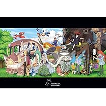 【36】ジブリ　ポスター　キャラクター集合 Amazon.co.jp: スタジオジブリ キャラクターコラージュ アニメ