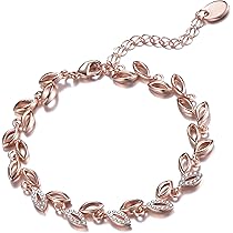 Rose Bracelet Philip Jones Rose Gold Plated Leaf Bangle Created