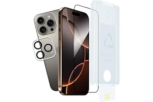 KPNS 新型のガイド枠付き 国産硝子製 iphone 16 Pro Max 用 ガラスフィルム 自動除塵 あいほん16 Pro Maxカメラフィルム カバー アイフォン16 Pro Max 強化ガラス 保護フィルム【1+1枚セット】
