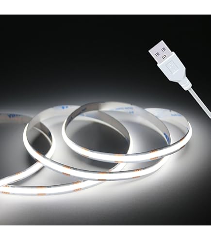 Amazon.co.jp: USB RGB COB LEDストリップライト 5フィート 5V 色が