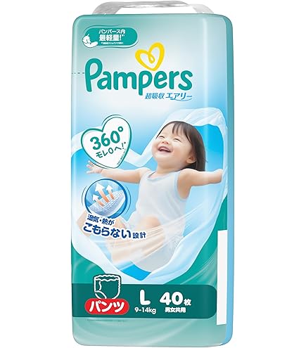 パンパース 通気性プラス Lサイズ (9~14kg) 184枚(46枚×4パック)