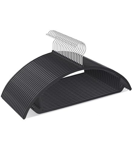 TIMMY 50-Pack Ultra Thin Plastic Hangers – Non-Slip, Space Saving S-Shape Design For Shirts & Sweaters - View #5