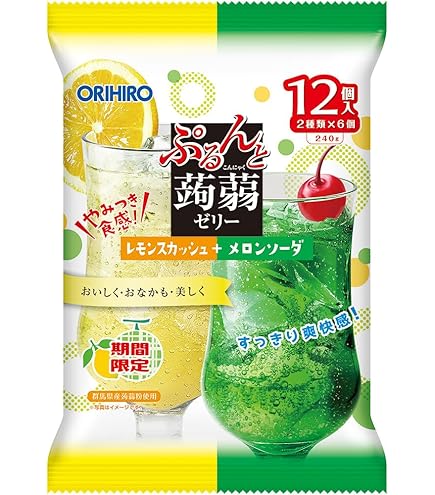 Amazon.co.jp: オリヒロ ぷるんと蒟蒻ゼリー レモンスカッシュ+メロン