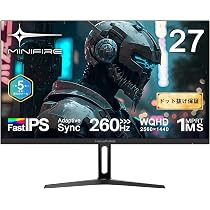Amazon.co.jp: Minifire 27インチ ゲーミングモニター WQHD 2560×1440