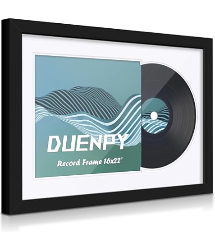 MCS 16.5 x 25 Inch Double Groove Record Album Frame, Black, Wood, 42 x 63.5 cm
