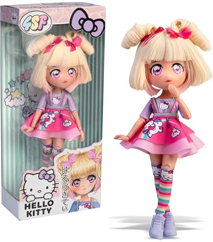 Hello Kitty Manga Puppe - 19,5cm Gelenkpuppe Mit Modischen Outfits