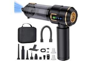 Lyiazsoy Car Vacuum Cleaner Cordless,27000PA High Power Mini Vacuum Cleaner,Rechargeable Handheld Vacuum Cleaner,car hoovers for Pet Hair, Home, Office, Kitchen(Gold Black)