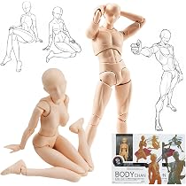 Amazon | デッサン人形 関節可動30ヶ所 ポーズ人形 男性＆女性モデル