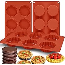 Pastry Dough Tamper Kit With Tart Molds - 6 Cavity Flower & Round Cake Cutters For Baking Muffins & Tarts
