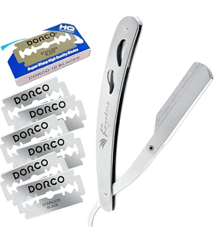 Amazon.co.jp: BARBERTOP カミソリ 西洋剃刀本体+替刃100刃+ひげブラシ