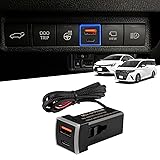 GIMUYA usbポート Dタイプ 増設電源ユニット qc3.0 Type-A pd Type-c アルファード ヴェルファイア 40系 カローラ 210系 ヤリス 10系 200系 カローラスポーツ カローラツーリング 210系 ライズ 200系 車載 usb 電源 増設ソケット 充電ポート 急速 充電器 同時充電 ledライト付き ブルー発光 カプラーオン 簡単取付 1PCS