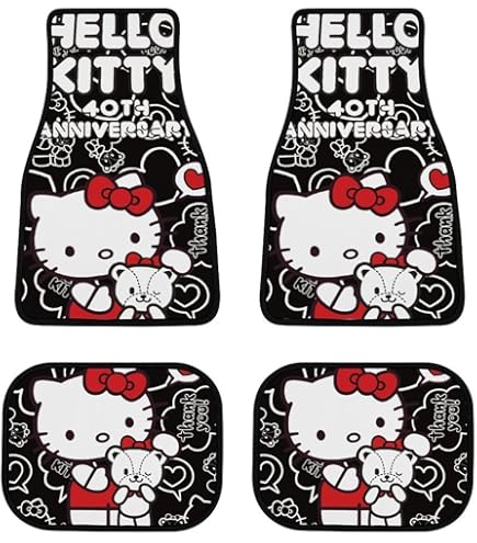 【未使用★2009年製】サンリオ　ハローキティ　マット　フロントマット　ヒョウ① Amazon | ヒョウ柄 ハローキティ カーマット 4点セット フロア