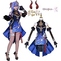 Amazon.co.jp: 原神 甘雨 かんう コスプレ衣装セット 髪飾り付き