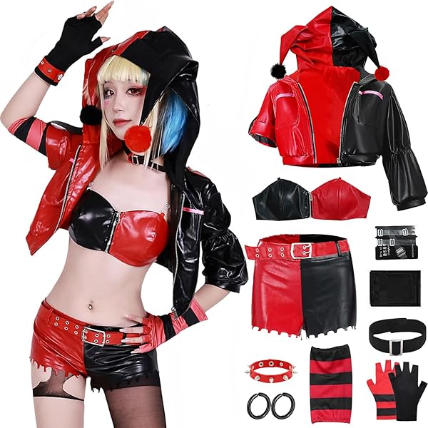 ハーレイクイン仮装フルセット 楽天市場】ハーレイ・クイン コスプレ（コスチューム一式