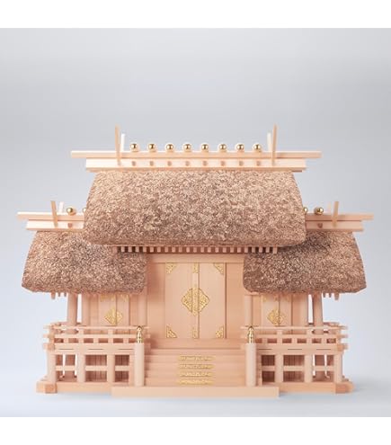 Amazon｜伊勢 - 宮忠 - 神棚・神具『神棚 茅葺一社宮 国民神殿型 大〈K