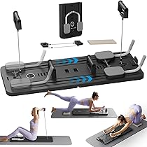 ピンク 5-in-1 折りたたみピラティスボード ポータブルマルチトレーナー Amazon.co.jp: Pilates Reformer Machine, Pilates Equipment