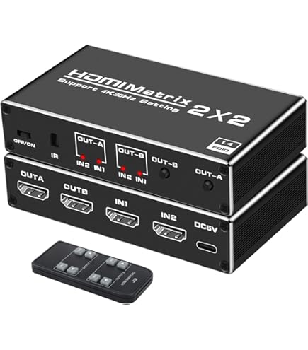 HDMIマトリックス切替器 4入力2出力 4K/60Hz 400-SW039 サンワダイレクト本店 サンワサプライ【オフィス・PC周辺通販】