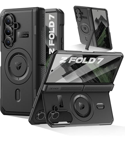 Amazon | Samsung Galaxy Z Fold7 カーボンシールドケース、ブラック