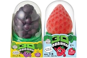 【SNSで人気】世界各国でバズった 3Dフルーツアイス ブドウ イチゴ 食べ比べ 2個セット 3Dアイス アイス シャーベット 韓国 ぶどう いちご