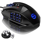 UtechSmart ゲーミングマウス 有線 サイドボタン付き 16400DPIまで調節可 高精度レーザー式 MMO用 PC用
