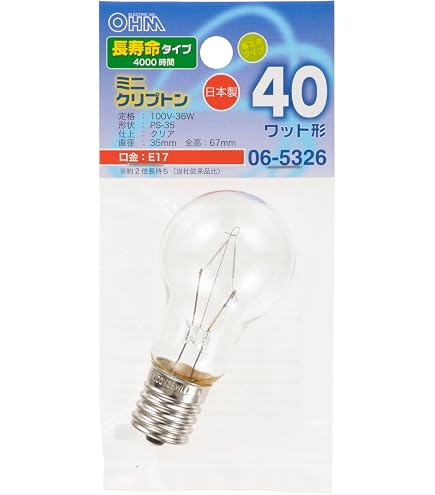 Amazon | 東芝ライテック ミニクリプトン電球 E17 60W形 クリア
